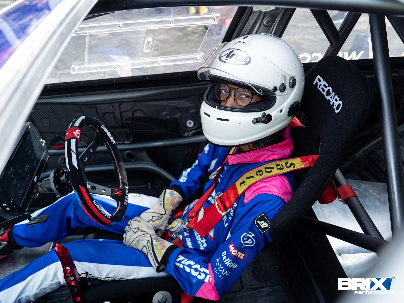 Dipo Dwiki from Garasi Drift inside his Subaru Crosstrek at Southeast Asia Drift Series.